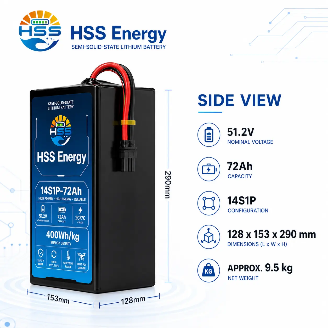 14S 72000 mAh UAV-Batterie