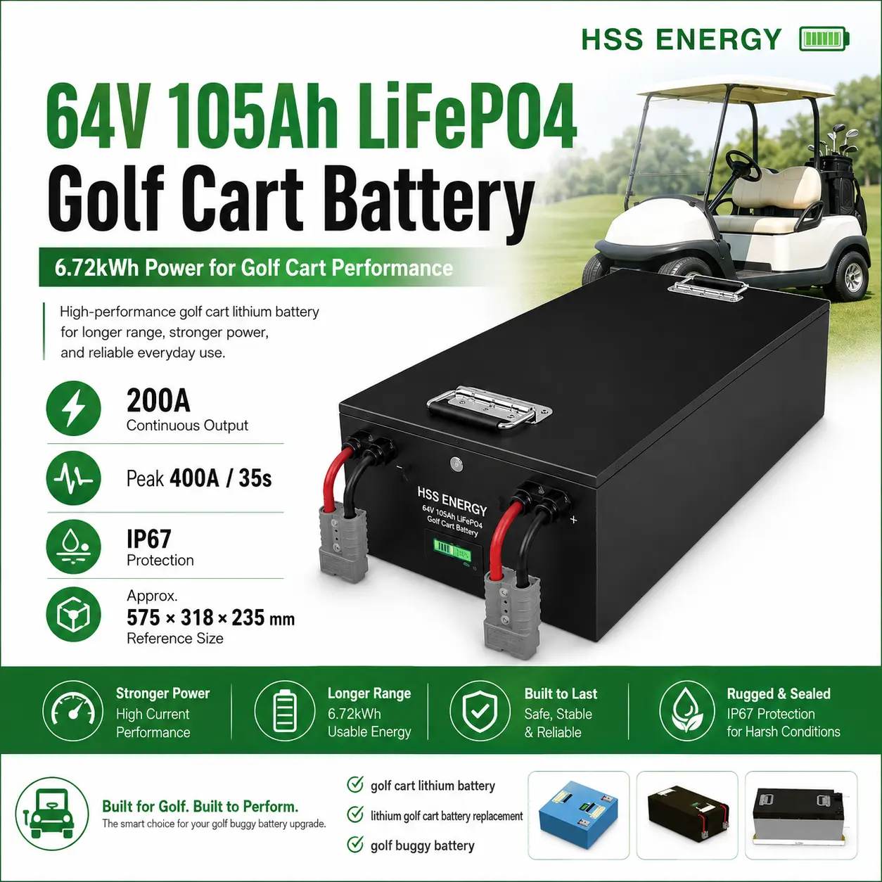 60V 105Ah Golfwagen-Lithiumbatterie